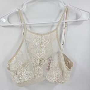 Victoria's Secret small bralette bra lace white high neck racerback